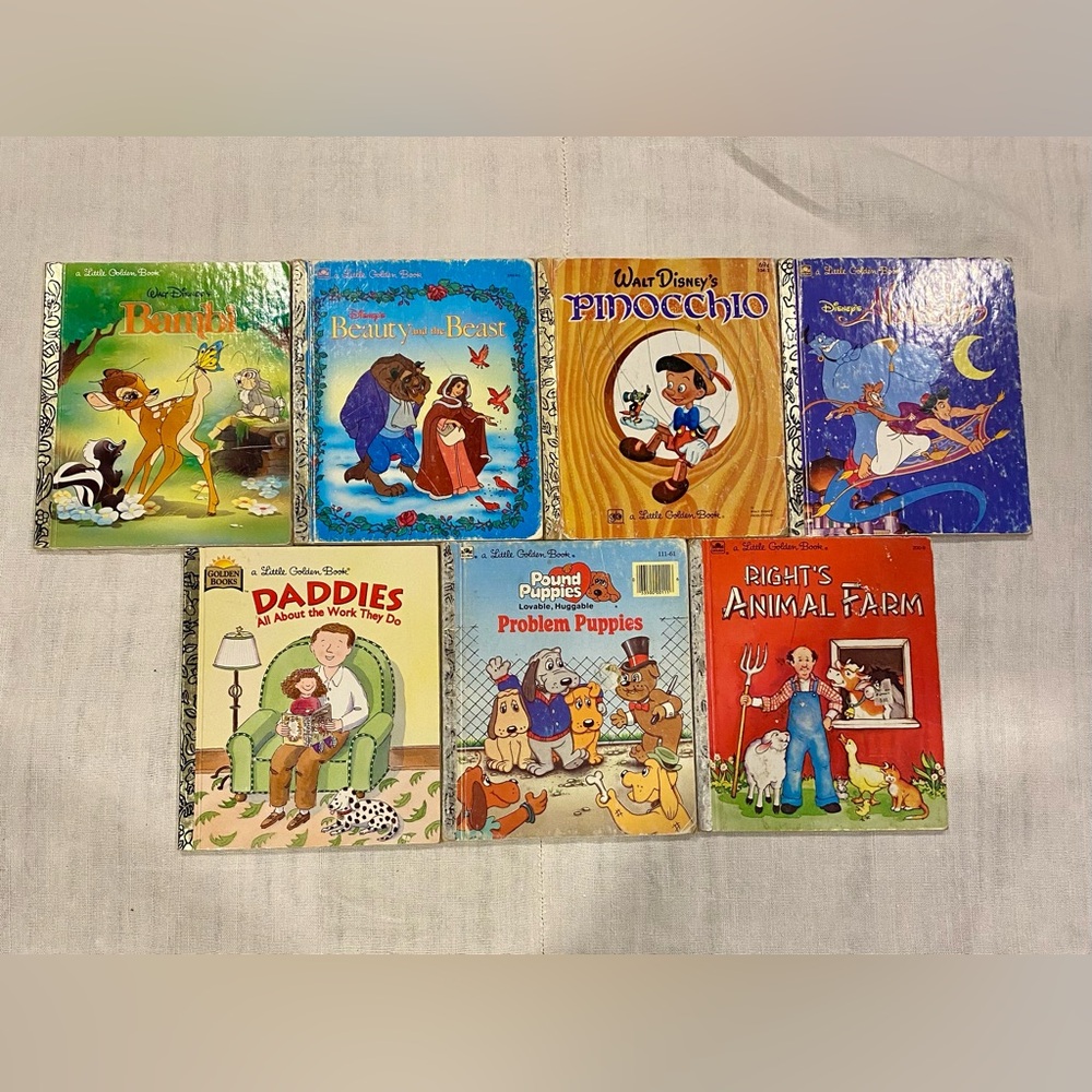 Lot of 7 vintage -A Little Golden books - children books
